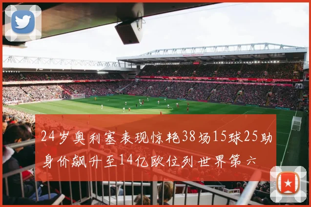 24岁奥利塞表现惊艳38场15球25助身价飙升至14亿欧位列世界第六